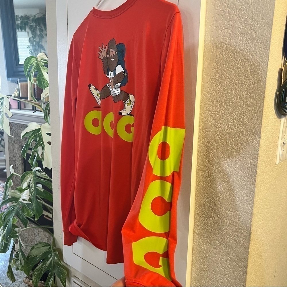LIMITED Nike ACG Hiking Long Sleeve Tee Size Small Red Gorpcore - Picture 2 of 6